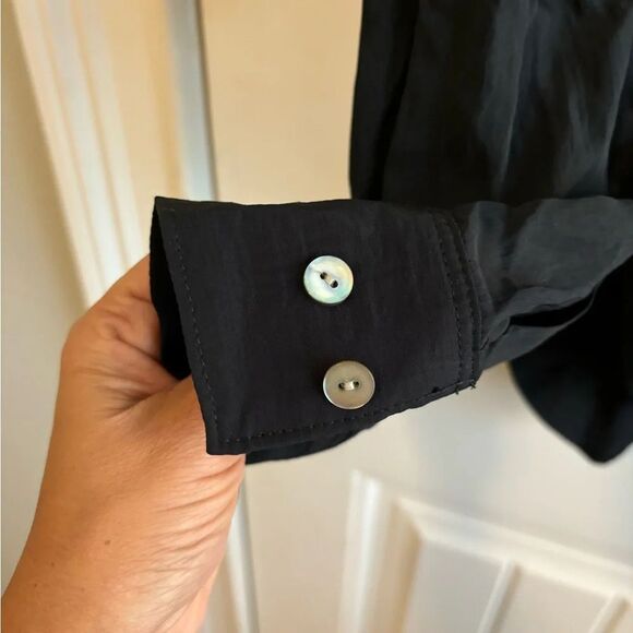 Madewell Black collared relaxed fit blouse size Medium in EUC! - Picture 9 of 12